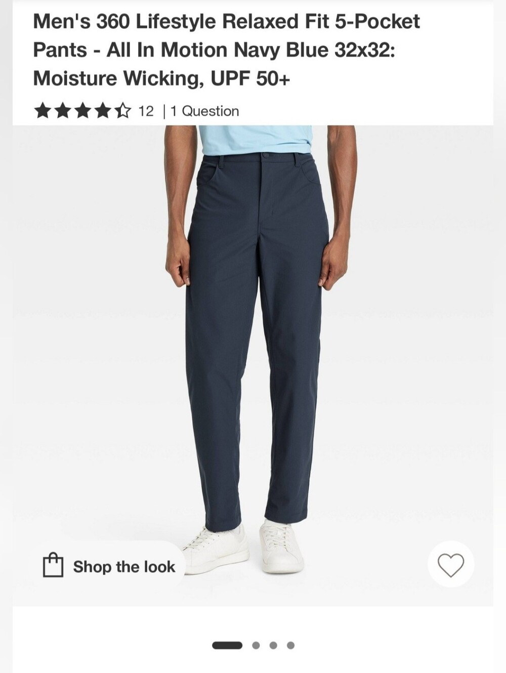 Men's Performance Straight-Leg Pants — Navy